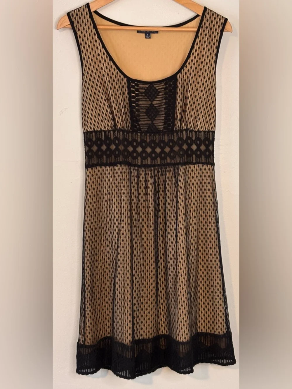 🌸 Max Edition Black Dress Lace Overlay Sleeveless Semi-Formal Women’s Small